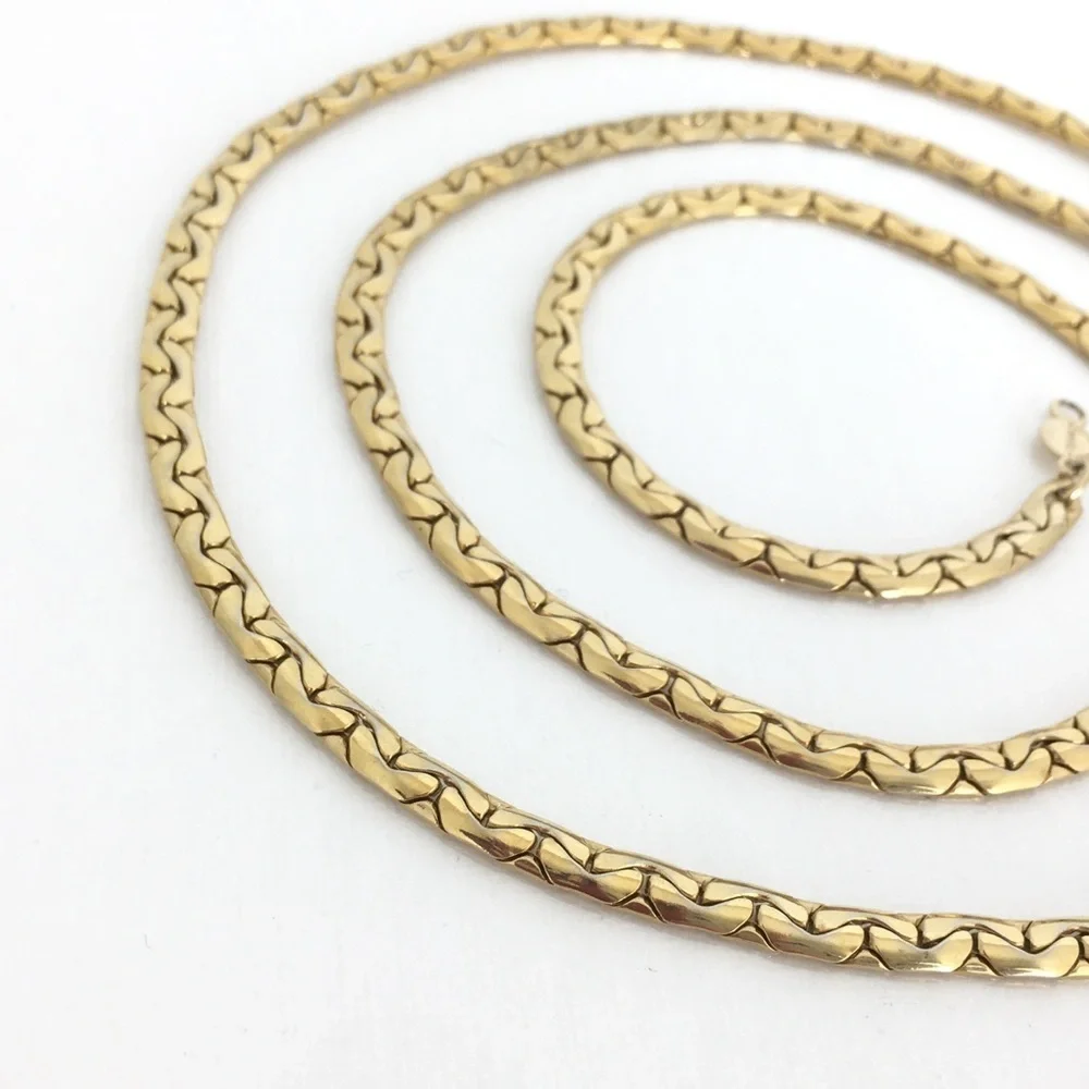 Vintage Chunky Long Gold Tone Chain Necklace by Accessocraft New York City